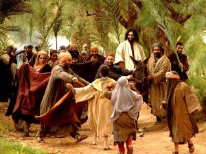 Jesus arriving on a donkey - Palm Sunday